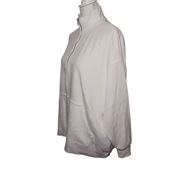 Aerie White Half-Zip Sweatshirt - Picture 5 of 13